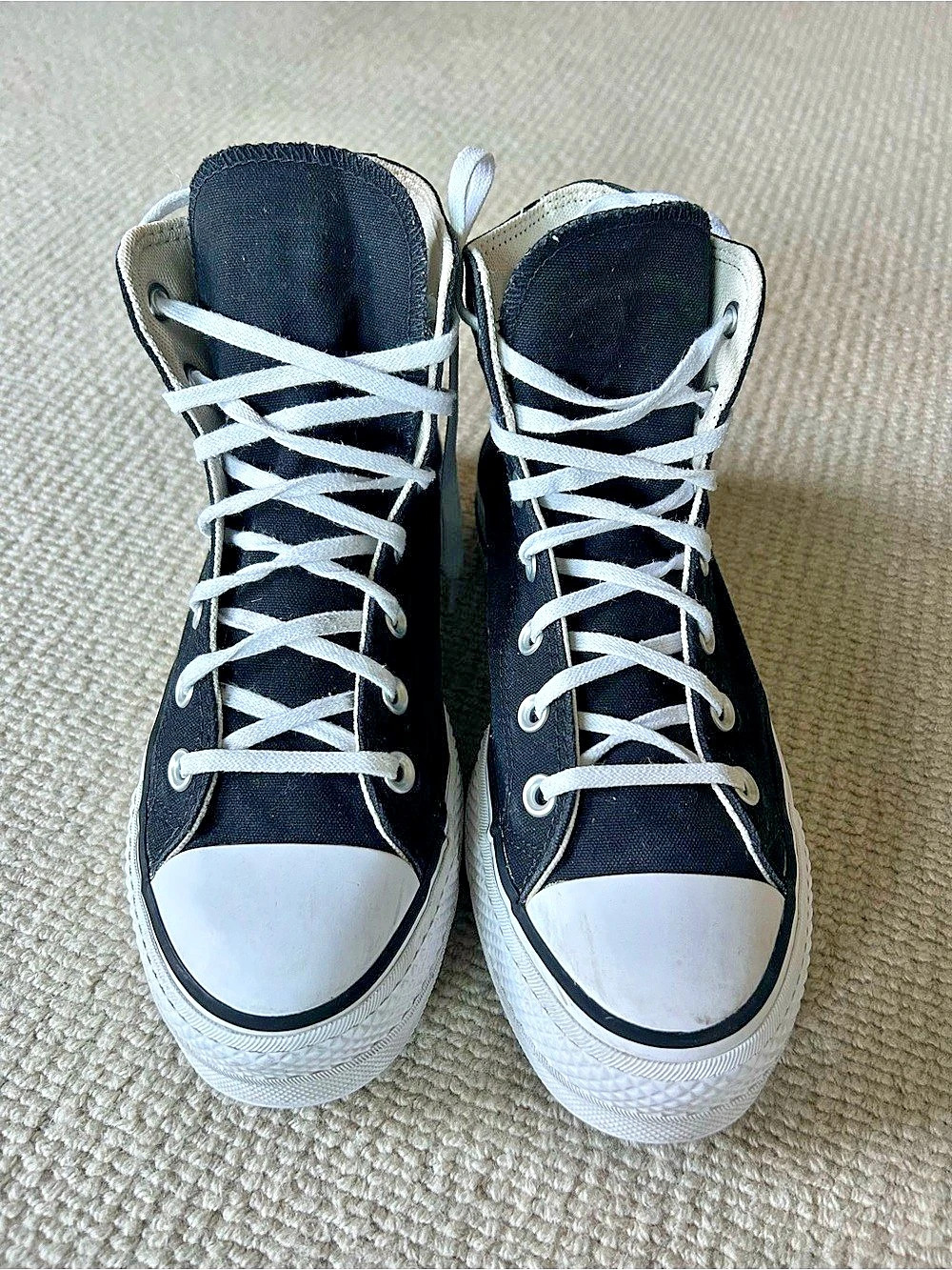 Converse Chuck Taylor All Star Lift Platform High Top Sneakers Black & White US